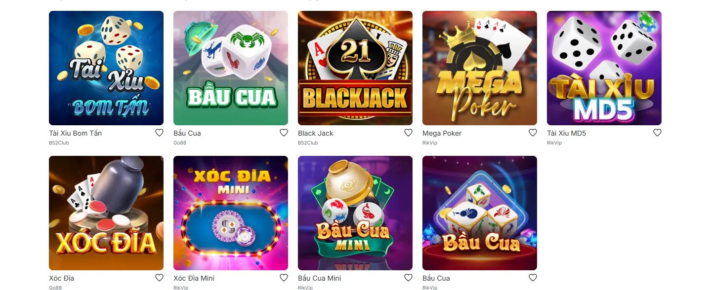 Trải nghiệm sảnh game bài Vua88