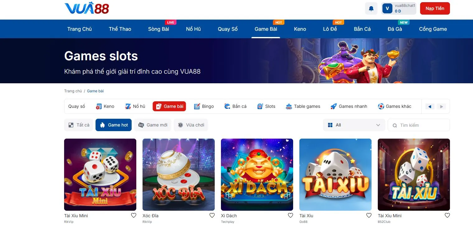 Giới thiệu về game bài tại Vua88 