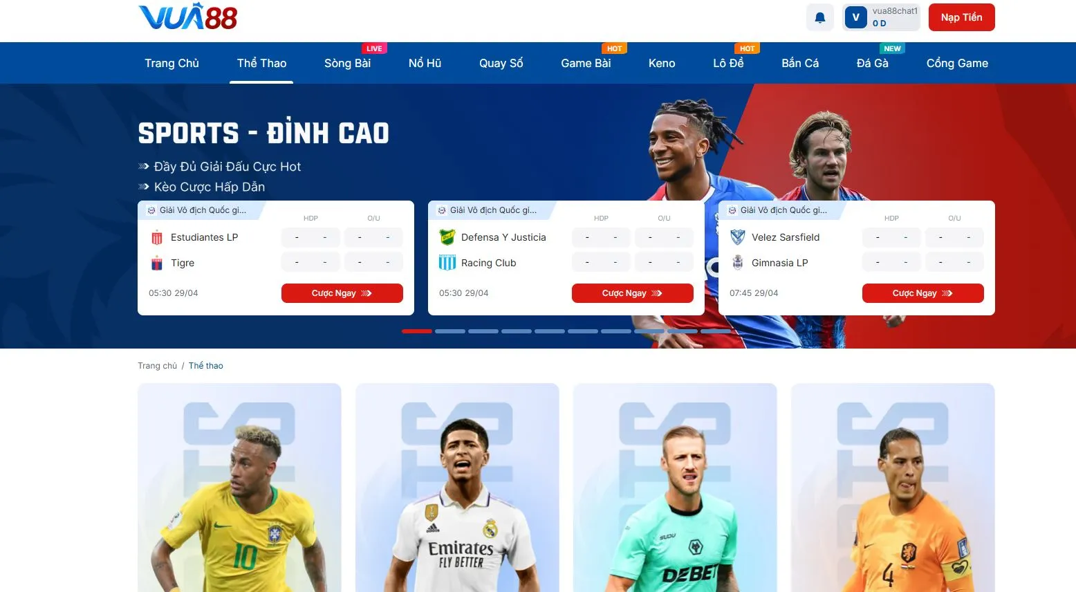 Mẹo đặt cược thể thao Vua88 online