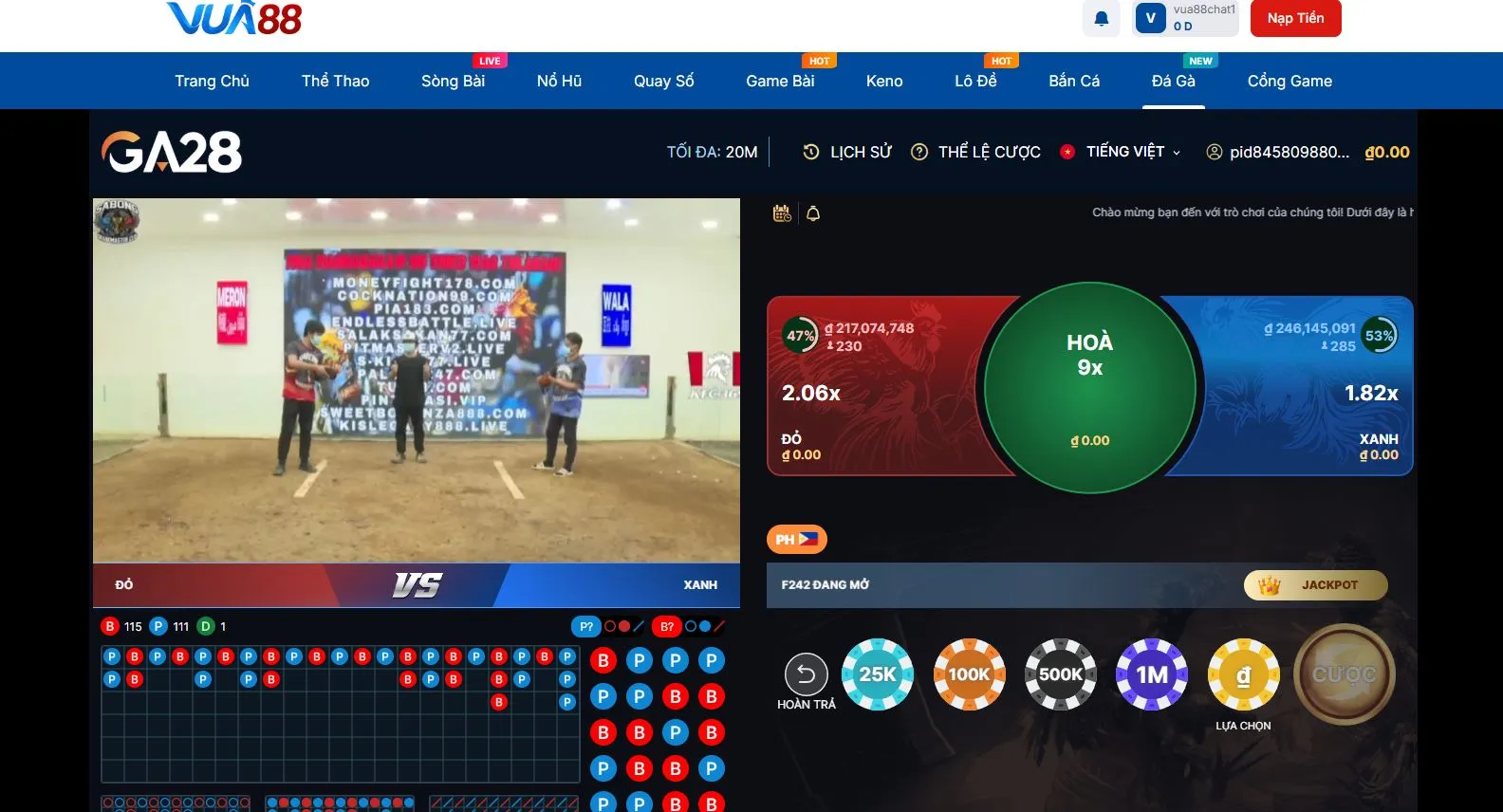Chơi đá gà online tại nhà cái Vua88