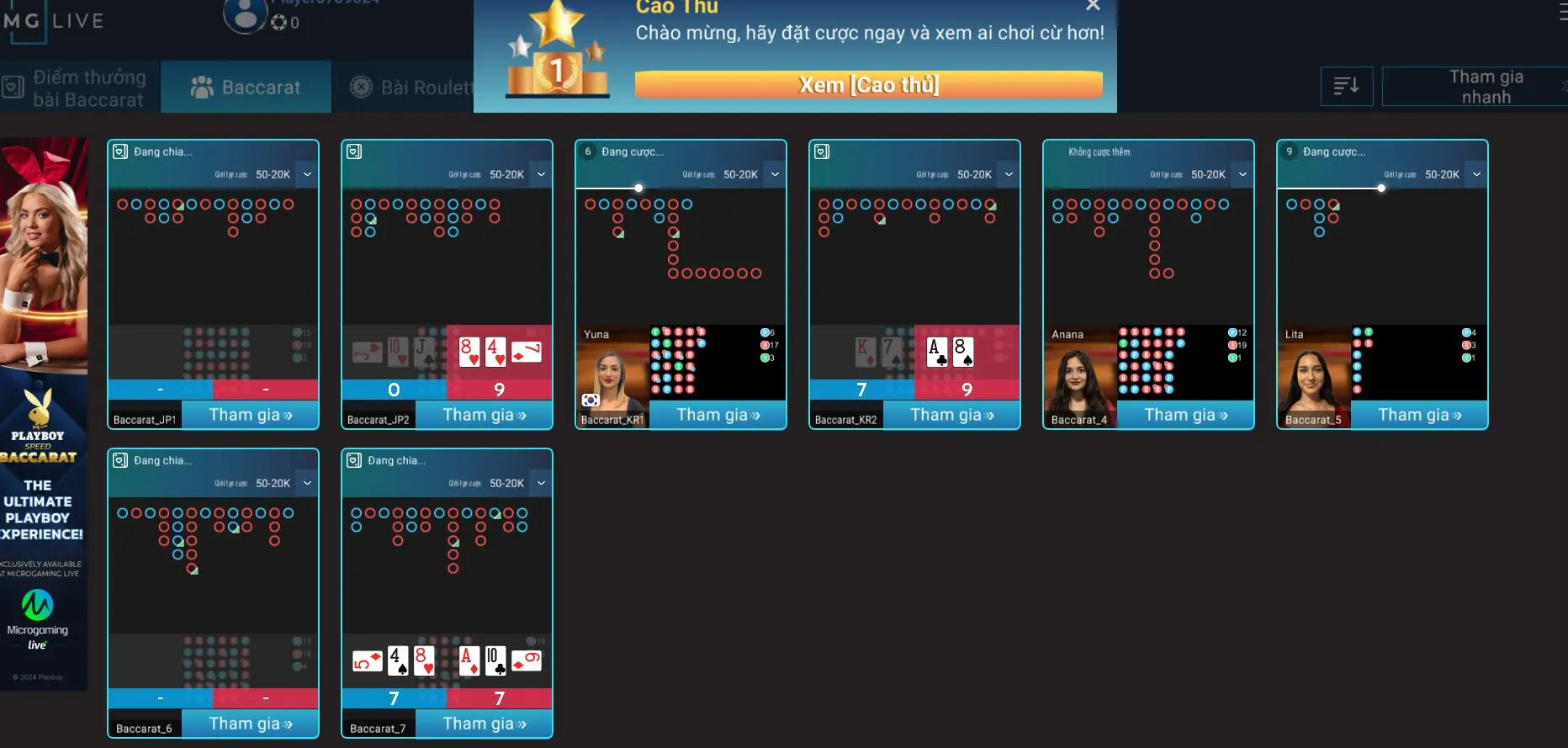 Baccarat tại nhà cái Vua88