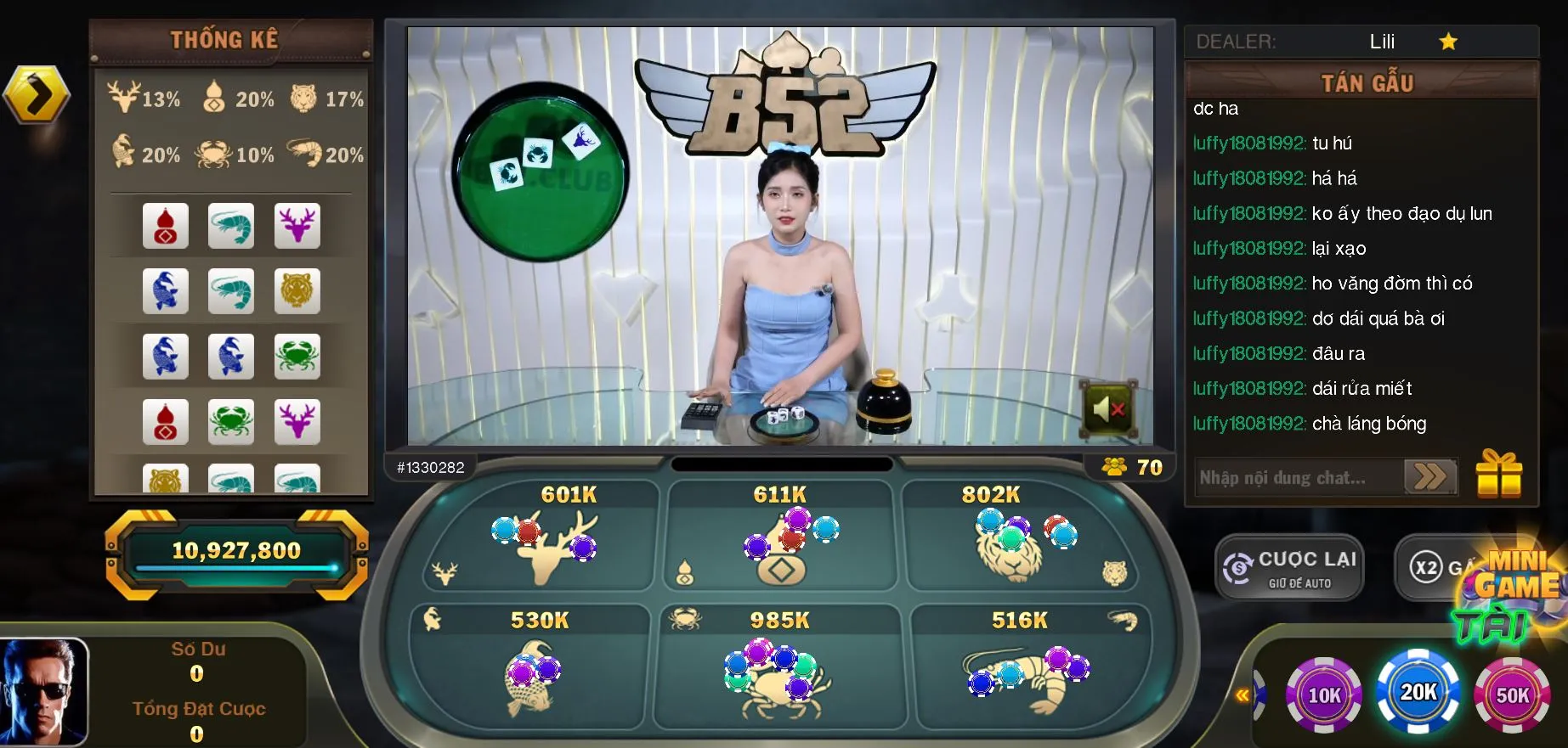 Cách chơi Bầu Cua Live tại B52club