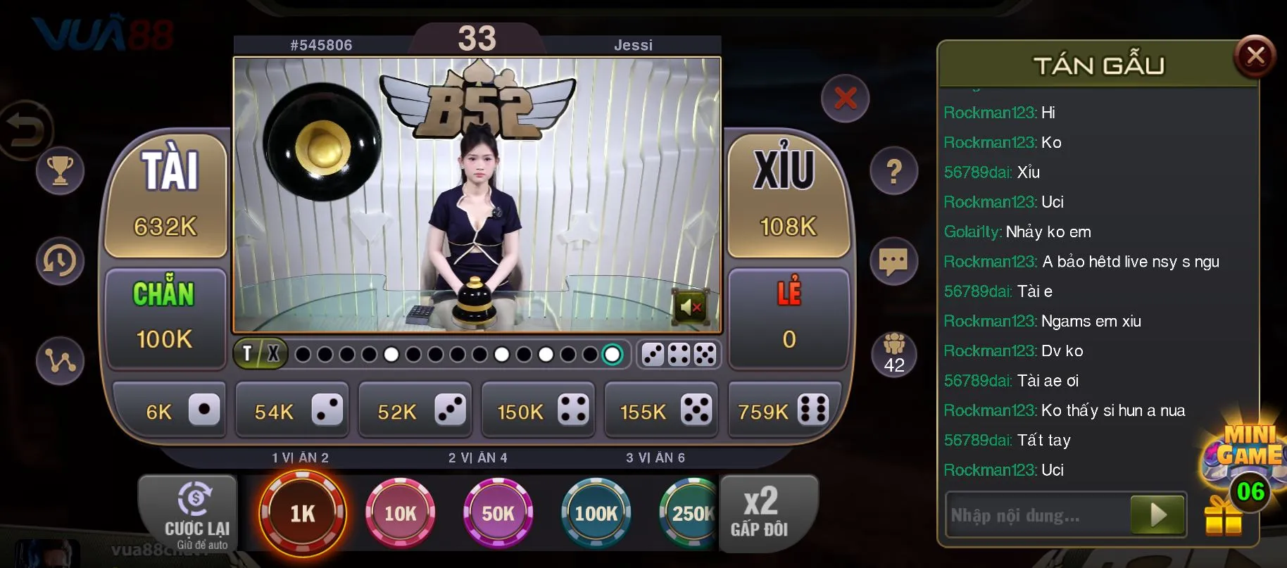 tai xiu live Vua88 5 Thông tin về game tài xỉu live tại Vua88