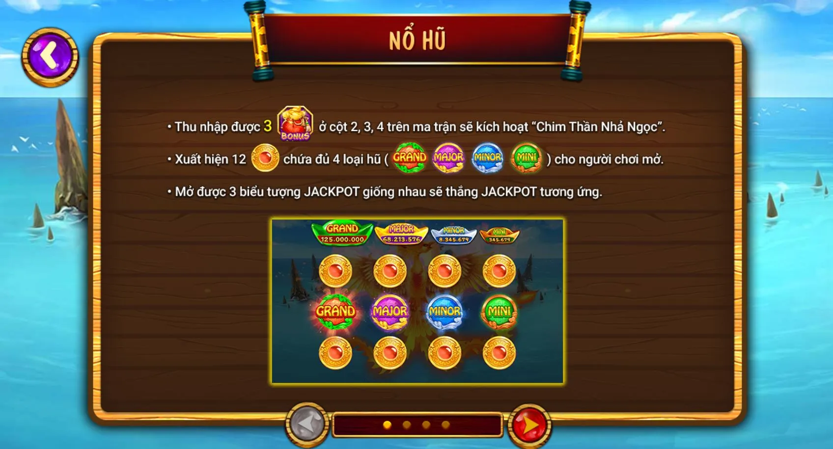 Chim thần là biểu tượng Wild của game